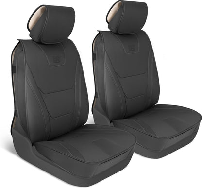 CAT® Edge Deluxe Car Seat Covers for Front Seats - Premium Two-Tone Faux Leather Seat Covers for Cars with Universal Fit, Rugged Automotive Seat