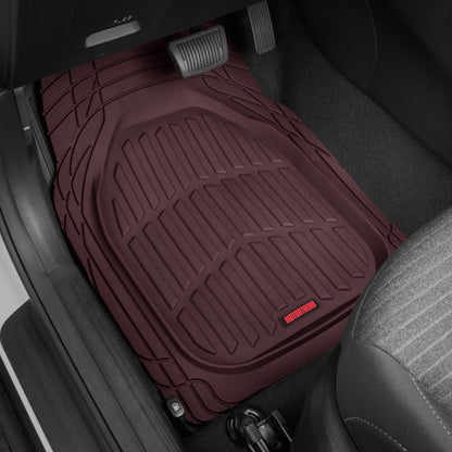 MotorTrend 3-Piece FlexTough Deep Dish Front Floor Mats and Rear Floor Mat - Heavy Duty, All Weather, Trim to Fit