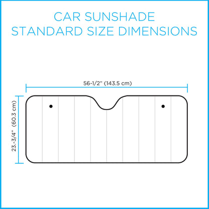 BDK Chrome Reflective Front Windshield Sunshade Standard (58" x 24")
