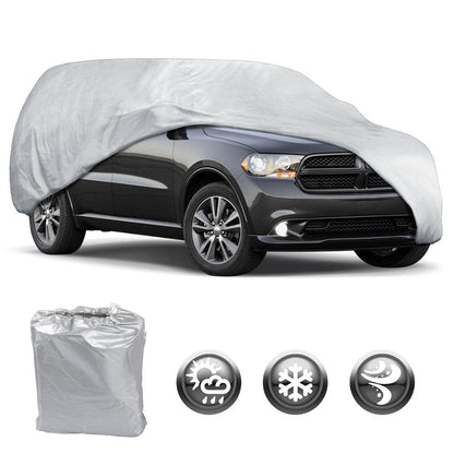 MotorTrend Single Layer Poly Vehicle Cover with Storage Bag and Cable Lock for Cars, SUVs, Trucks, Vans - Universal Fit, All Weather