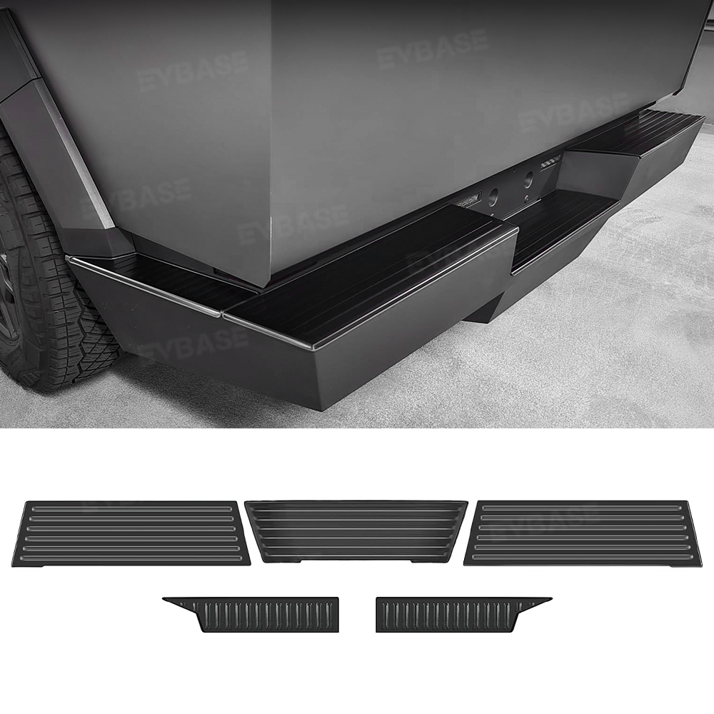 EVBASE Cybertruck Rear Bumper Tailgate Protector Stainless Steel Tailgate Top Cover Rear Bumper Guard Step Plates for Tesla