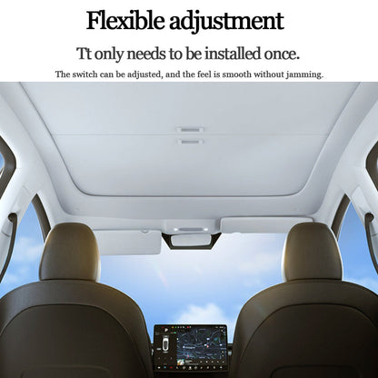 EVBASE Model Y Retractable Sunshade Glass Roof Sun Visor with Roll Fabric Style