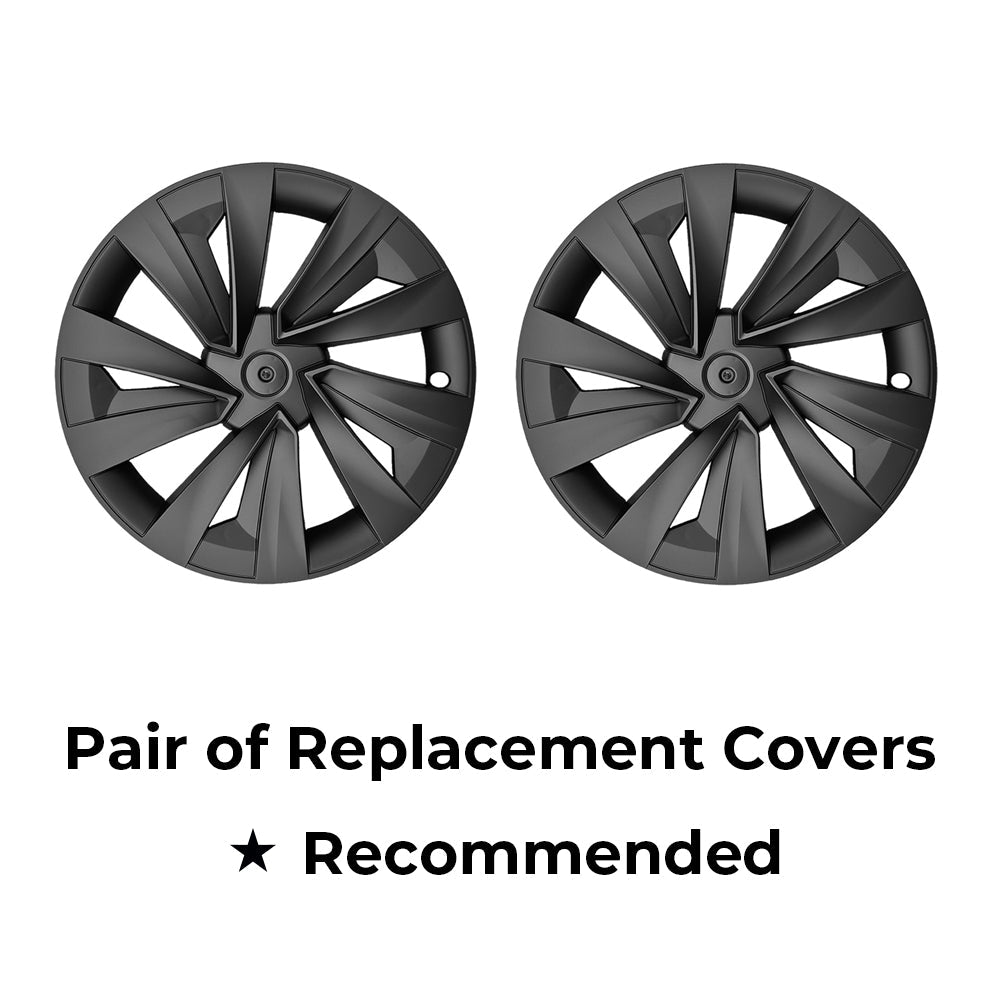 Yeslak Tesla Model Y Juniper 19" Crossflow Wheel Covers | Helix Style ABS Polymer Curb Rash Protectors (2025+)