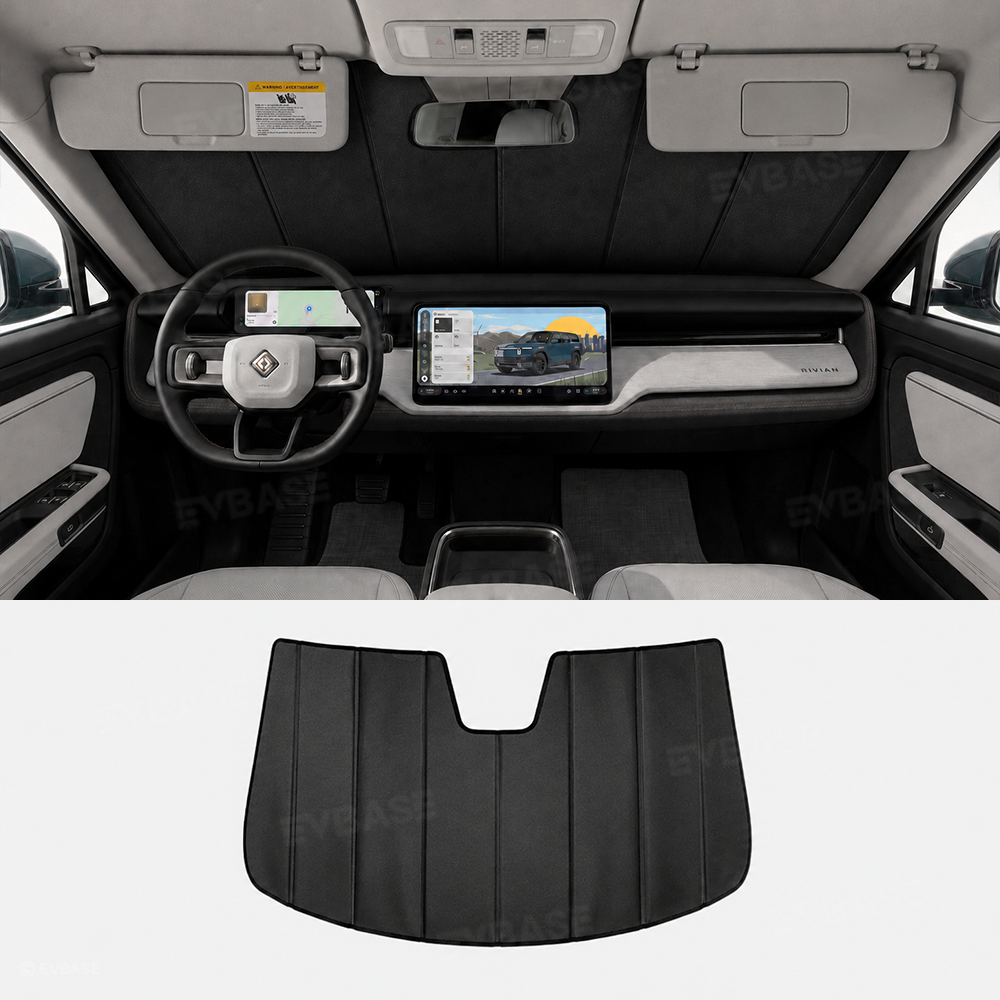 EVBASE Windshield Sunshade for Rivian R2 OEM-Style Front Window Shade Heat Insulation & UV Protection