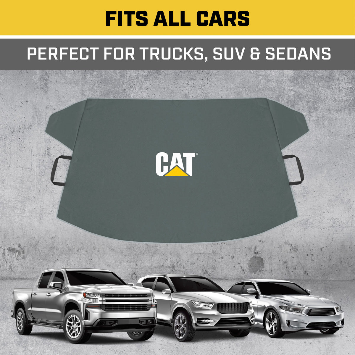 Cat® Windshield Snow Cover, Toughest Car Frost Protector for Ice & Sleet, Weatherproof for Winter, Includes Anti-Theft Straps, Freeze Protector