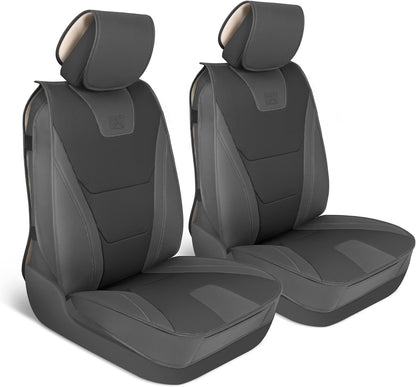 CAT® Edge Deluxe Car Seat Covers for Front Seats - Premium Two-Tone Faux Leather Seat Covers for Cars with Universal Fit, Rugged Automotive Seat