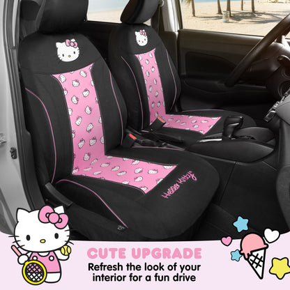 Hello Kitty Car Seat Covers - Cute and Durable Pink Front Seat Covers, Adorable Hello Kitty Design, Comfortable and Long-Lasting Polyester, Car