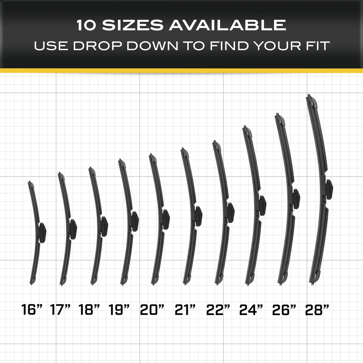 CAT C2.0 Heavy Duty Beam Windshield Wiper Blades for Cars, Trucks, SUVs, and Vans - All Seasons, Streak-Free, Silent