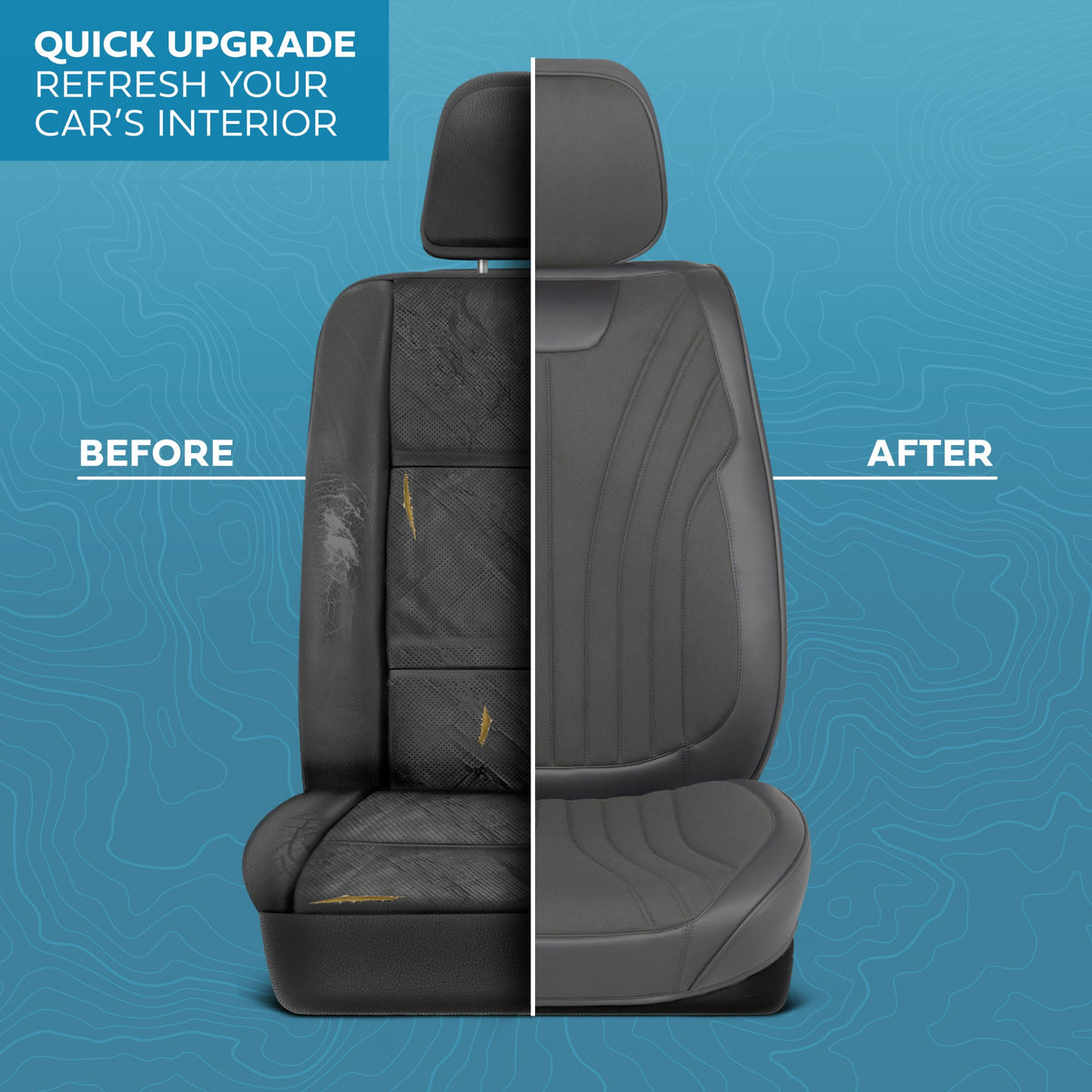 MotorBox Elite Edition Faux Leather & Suede Seat Covers for Cars, Trucks, & SUV - 2 Charcoal Car Seat Covers for Front Seats - Universal Fit Car