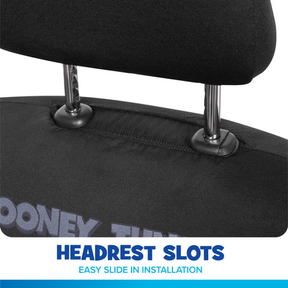 Looney Tunes Car Seat Covers – 2-Piece Front Seat Covers Featuring Bugs Bunny, Marvin the Martian, Taz & Daffy Duck – Universal Fit for Cars