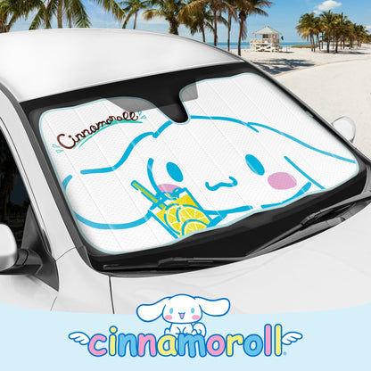 Carbella Sanrio Cinnamoroll Lemon Chill Front Windshield Sunshade (58" x 28")