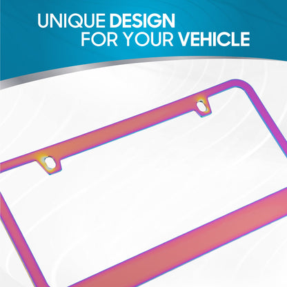 BDK Heavy Duty Rust-Proof Stainless-Steel Metal Plated License Plate Frame Universal Size for Car Truck SUV