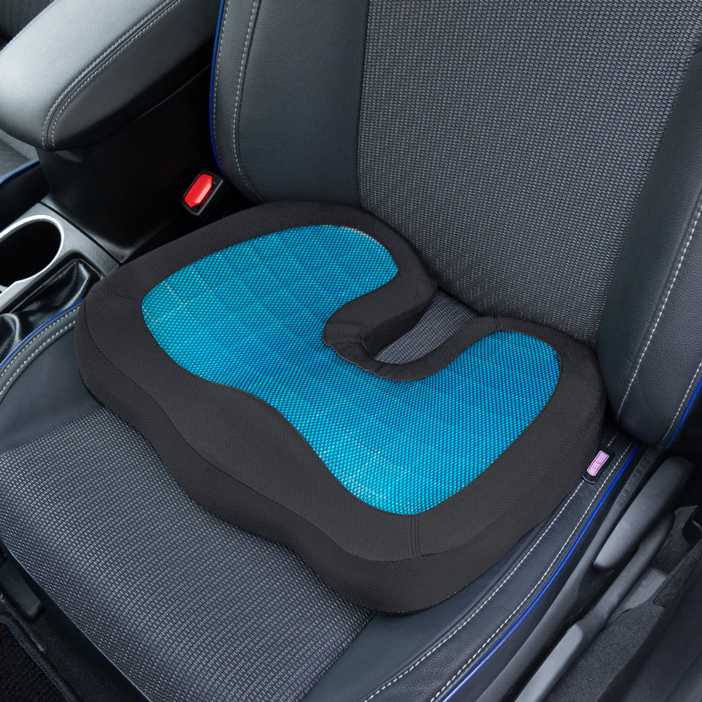 Motor Trend Cooling Car Lumbar Support Cushion - Made with Memory Foam for Maximum Coccyx Comfort & Back Tailbone Pain Relief, Ideal for Car and