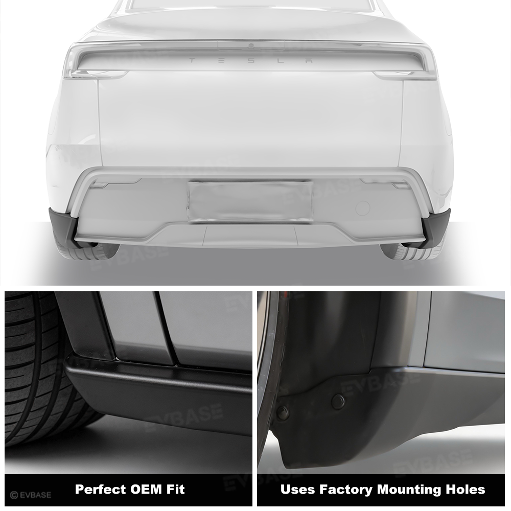 EVBASE Model Y Juniper Front & Rear Mud Flaps Corner Guards OEM-Style Splash Guards Corner Protectors