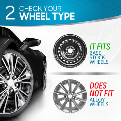 BDK 16 Inch Hubcaps Set of 4 - OEM Replacement Snap-On Wheel Rim Covers - Universal Fit Car Wheel Cover for Cars, Trucks, SUV, Vans Durable ABS