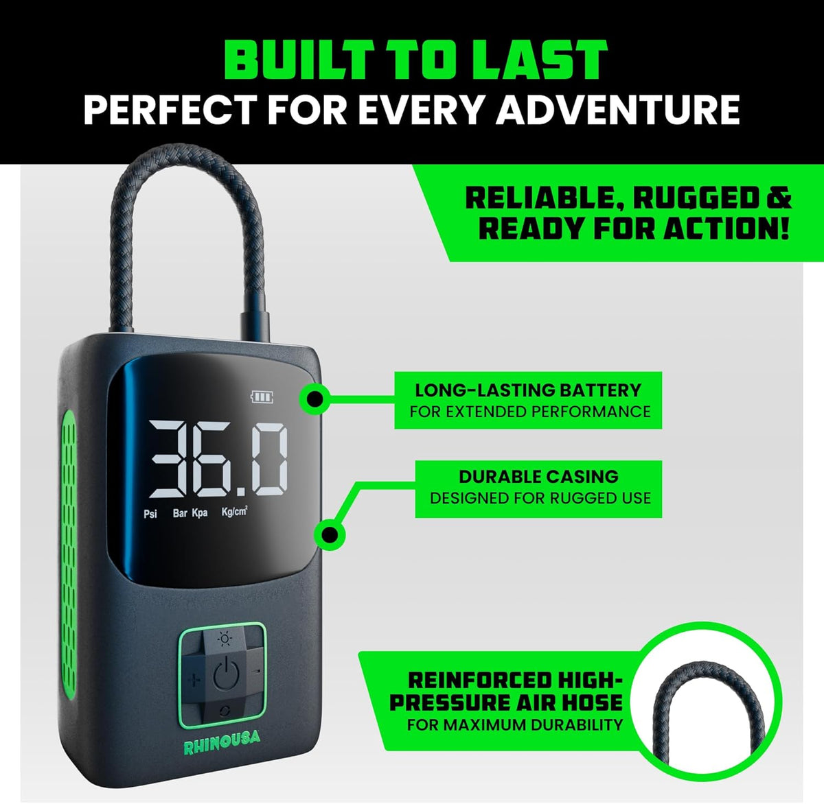 Rhino USA 150 PSI Portable Tire Inflator