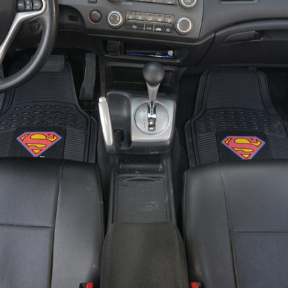 BDK Armored Super Hero Car Floor Mats - Officially Licensed DC Comics - All Weather Heavy Duty Auto Interior Liners for Car Truck Van SUV