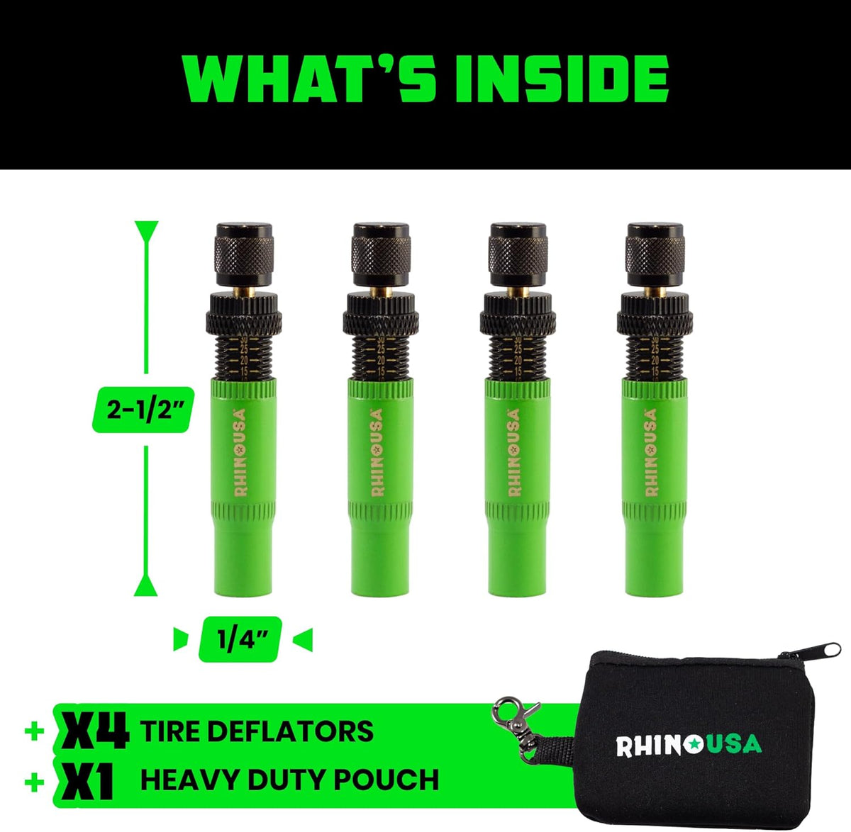 Rhino USA 10-30 PSI Adjustable Tire Deflator Kit