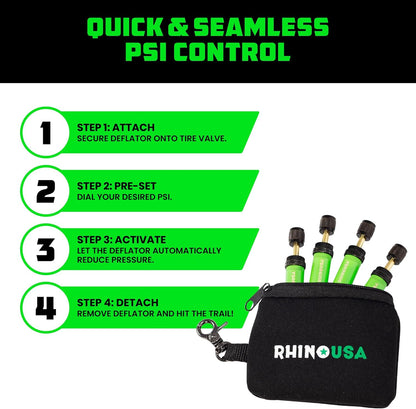 Rhino USA 10-30 PSI Adjustable Tire Deflator Kit
