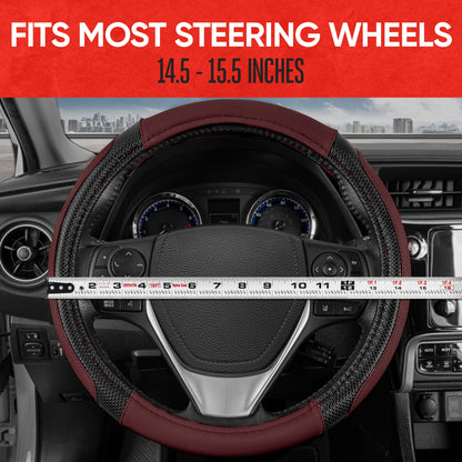 MotorTrend GripTech Enhanced Traction Steering Wheel Cover (Fits 14.5" - 15.5")