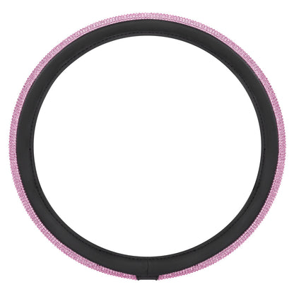 Carbella Bling Rhinestones Leatherette Steering Wheel Cover (Fits 14.5" - 15.5")