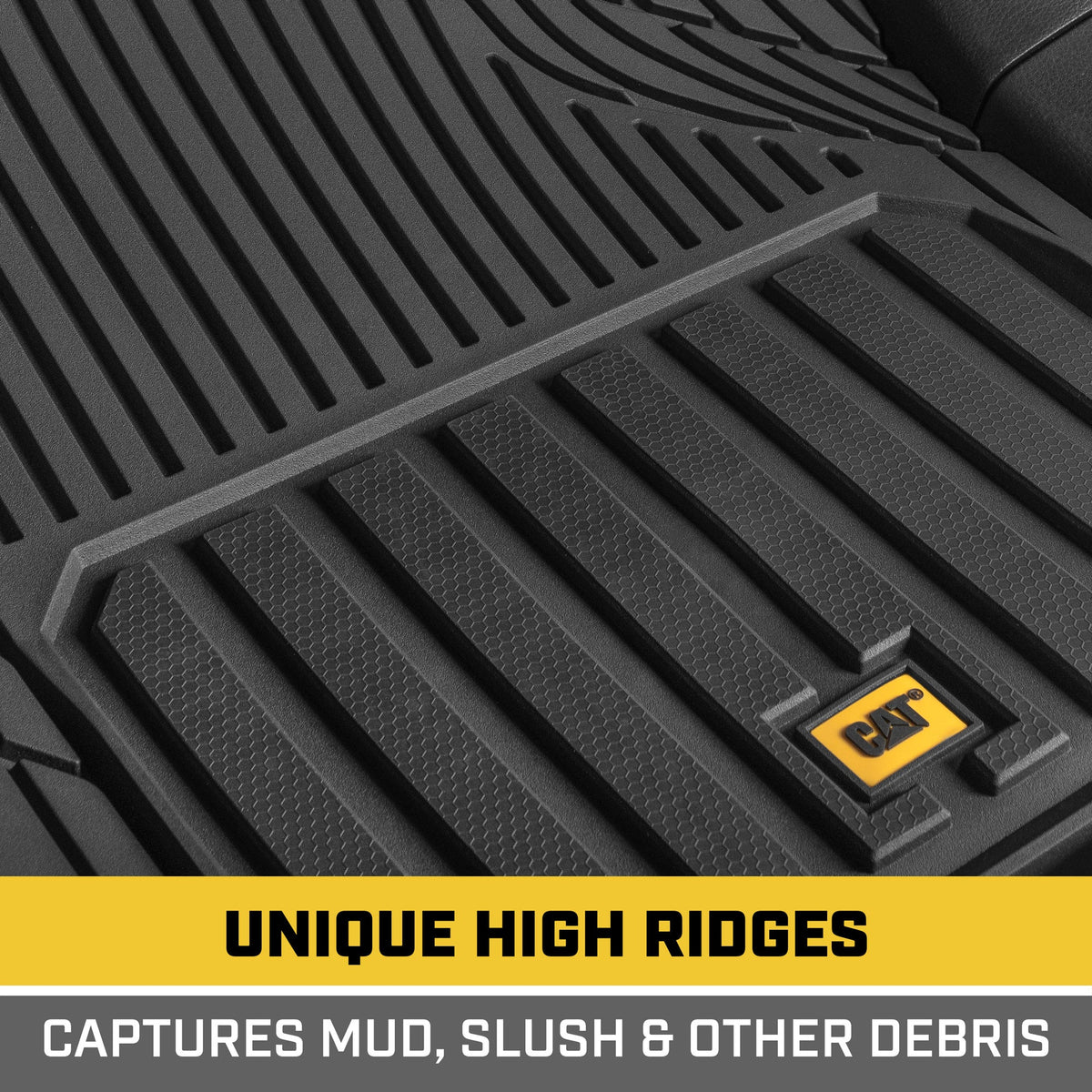 CAT 3-Piece ToughLiner Front Floor Mats and Rear Floor Mats - Heavy Duty, All Weather, Trim to Fit