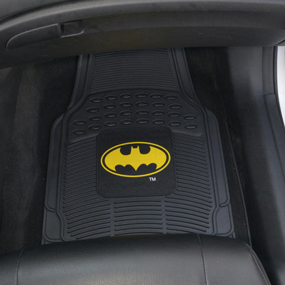 BDK Armored Super Hero Car Floor Mats - Officially Licensed DC Comics - All Weather Heavy Duty Auto Interior Liners for Car Truck Van SUV