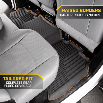 CAT 3-Piece JustFit 3D Front Floor Mats and Rear Floor Mats for Dodge Ram 1500 Crew Cab 2009-2018, Dodge Ram 2500/3500 Crew Cab 2010-2018, Dodge
