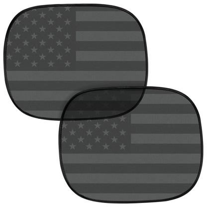 MotorTrend 2-Pack EasyCling American Black US Flag Window Sunshades (18" x 14")