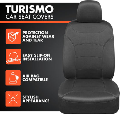 BDK carXS Turismo Car Seat Covers Full Set, Beige Two-Tone Front Seat Covers with Split Rear Bench Back Seat Cover, Automotive Seat Covers for