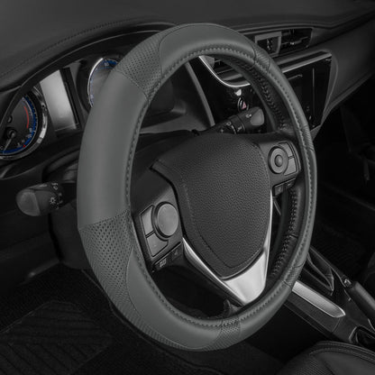 MotorTrend Soft Touch Perforated Microfiber Steering Wheel Cover (Fits 14.5" - 15.5")