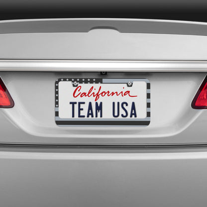 Chrome Plated Rust-Proof Die-Cast Stainless Metal License Plate Frame/Holder Universal Size - Blank Metal Design (Pack of 2)