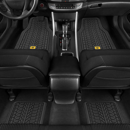 CAT ToughTread 4-Piece Front Floor Mats and Rear Floor Mats - Heavy Duty, All Weather, Trimmable
