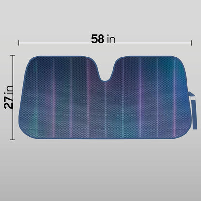 BDK Iridescent Mermaid, Hologram Foil, Chameleon Front Windshield Sun Shade, Double Bubble Accordion Folding Auto Sunshade for Car Truck SUV 58 x