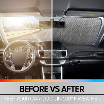 BDK Iridescent Mermaid, Hologram Foil, Chameleon Front Windshield Sun Shade, Double Bubble Accordion Folding Auto Sunshade for Car Truck SUV 58 x