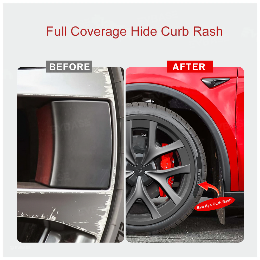 EVBASE Model Y Juniper Performance Wheel Rim Protector 21 Inch Rimcase Curb Rash Protection for Tesla 4PCS