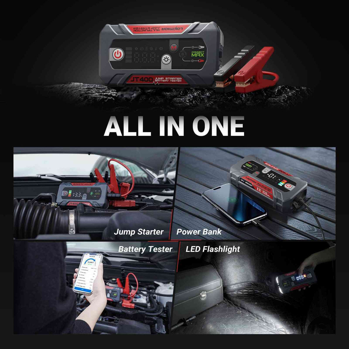 LOKITHOR JT400 CCA Jump Starter 2500A With EVA Case