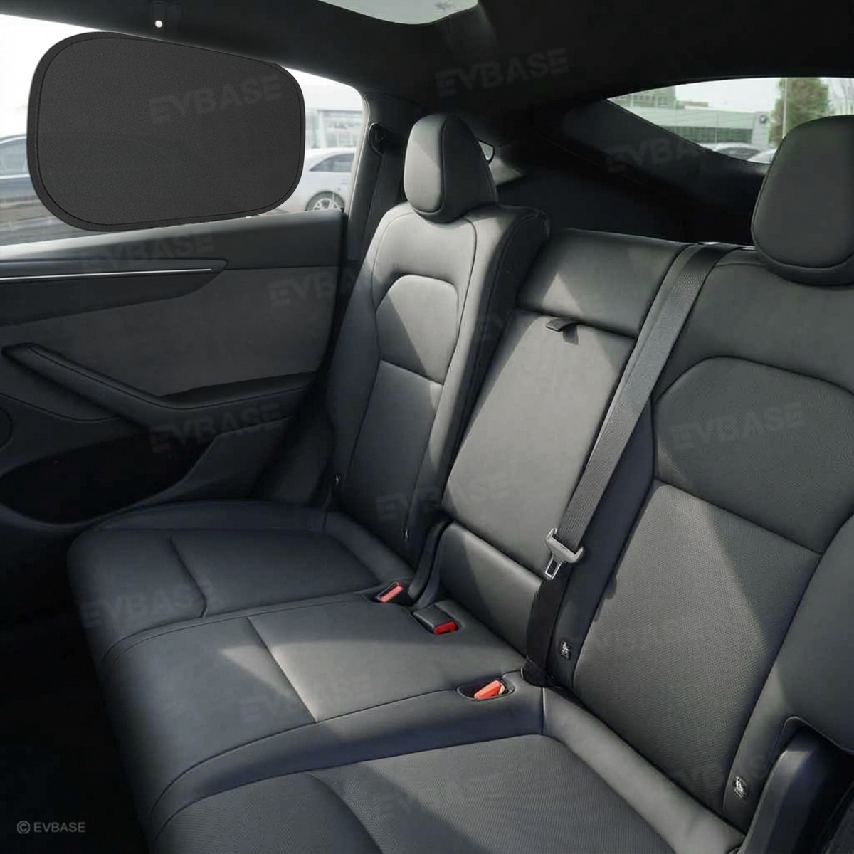 EVBASE Model Y Juniper Front & Rear Side Window Shades Static Cling Window Sunshade UV Protection & Heat Reduction for Tesla