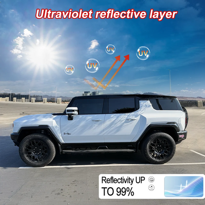 EVBASE Glass Roof Sunshade for Hummer EV Silicone Electrostatic Glass Sunroof Shade Heat Insulation UV Protection Faux Suede
