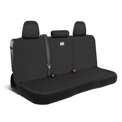CAT Black Rear Seat Cover for Trucks, Cars & SUVs – Heavy-Duty Oxford Canvas – 60/40 Split Bench Protector – Durable Back Seat Cover for Work