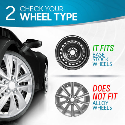 BDK 16 Inch Hubcaps Set of 4 – OEM Replacement Snap-On Wheel Rim Covers - Universal Fit Car Wheel Cover for Cars, Trucks, SUV, Vans Durable ABS