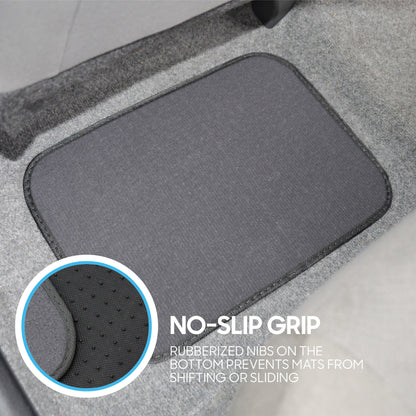 BDK 4-Piece Premium Carpet Non-Slip Heel Pad Front Floor Mats and Rear Floor Mats