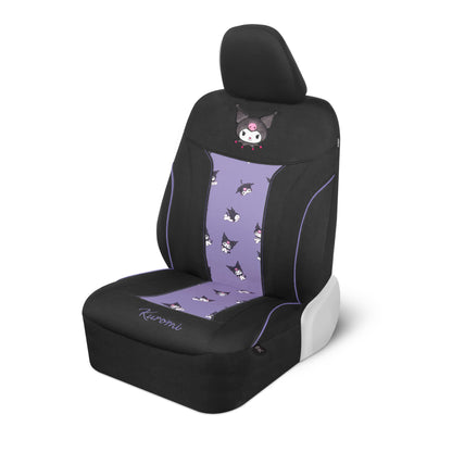 Hello Kitty Kuromi Car Seat Cover - Cute Black and Purple Front Seat Cover with Lavender Accents, Durable and Comfortable Polyester, Car