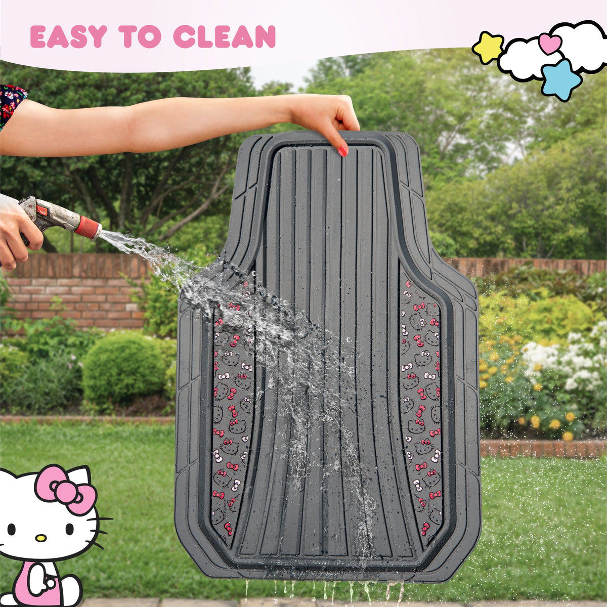 Hello Kitty Car Mats 4pc Floor Mats for Cars Trucks SUVs Kawaii Car Floor Mats for Women Men Accessories Rubber Heavy Duty Cute Non-Slip Always