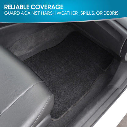 BDK 4-Piece Premium Carpet Non-Slip Heel Pad Front Floor Mats and Rear Floor Mats