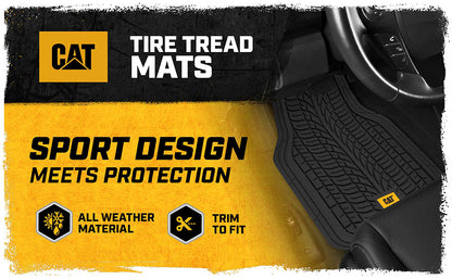 CAT ToughTread 4-Piece Front Floor Mats and Rear Floor Mats - Heavy Duty, All Weather, Trimmable