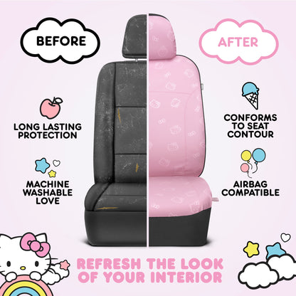 Hello Kitty Car Seat Covers - Cute Pink Seat Covers, Car Accessories Gift Hello Kitty Accessories 2pc Pink Car Seat Covers