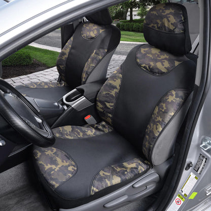 BDK 2-Pack Camo Two-Tone Water-Proof Front Seat Covers