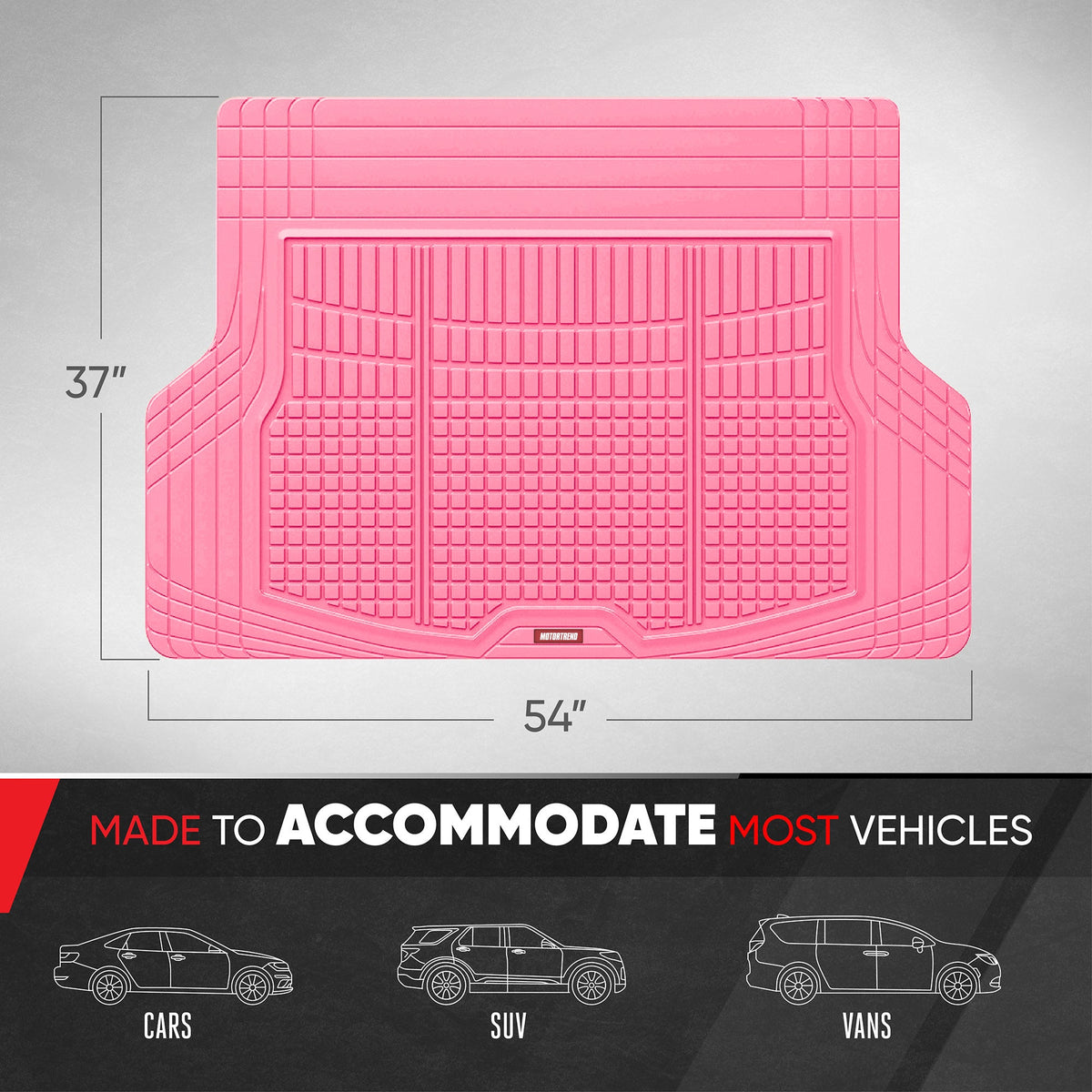 Motor Trend FlexTough Rear Cargo Mat – Heavy-Duty Trimmable Car Trunk Mat for Back of SUV, Universal Rear Cargo Liner for SUV, Flexible Trunk