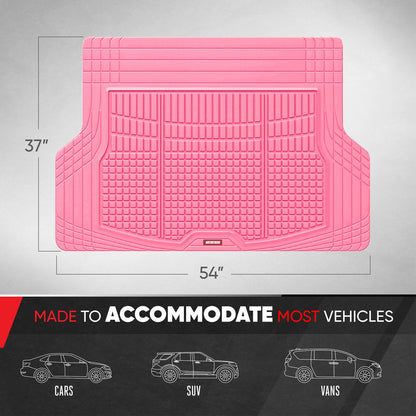 Motor Trend FlexTough Rear Cargo Mat – Heavy-Duty Trimmable Car Trunk Mat for Back of SUV, Universal Rear Cargo Liner for SUV, Flexible Trunk